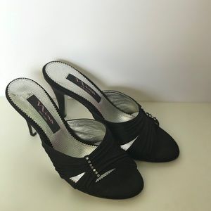 Black Satin Dressy Slipper